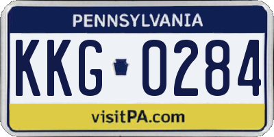 PA license plate KKG0284