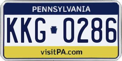 PA license plate KKG0286