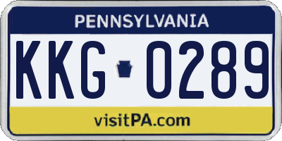 PA license plate KKG0289