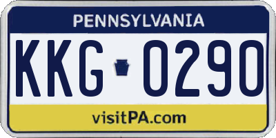 PA license plate KKG0290