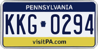 PA license plate KKG0294