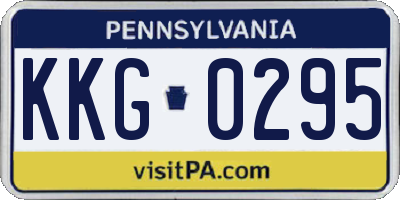 PA license plate KKG0295