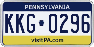 PA license plate KKG0296