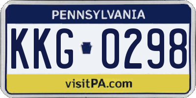 PA license plate KKG0298
