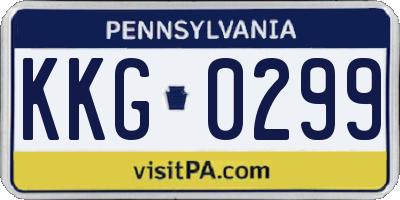 PA license plate KKG0299