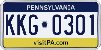 PA license plate KKG0301