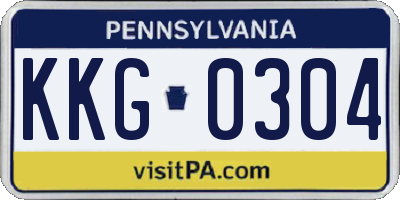 PA license plate KKG0304