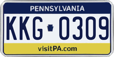 PA license plate KKG0309