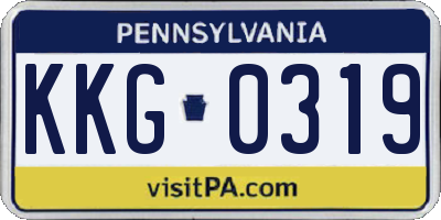 PA license plate KKG0319