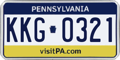 PA license plate KKG0321