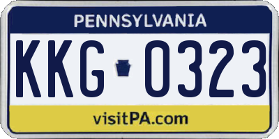 PA license plate KKG0323