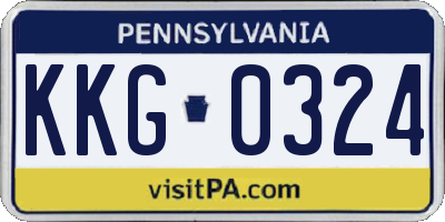 PA license plate KKG0324