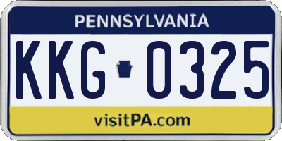 PA license plate KKG0325