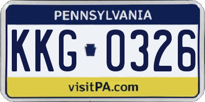 PA license plate KKG0326