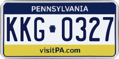 PA license plate KKG0327