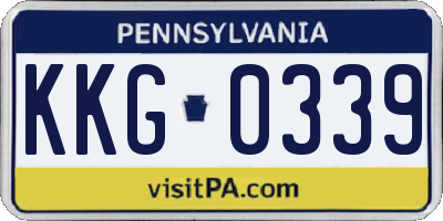 PA license plate KKG0339