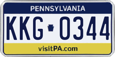 PA license plate KKG0344