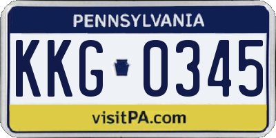 PA license plate KKG0345