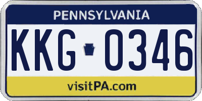 PA license plate KKG0346