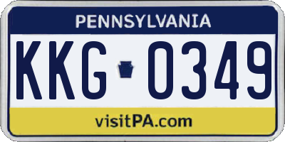 PA license plate KKG0349