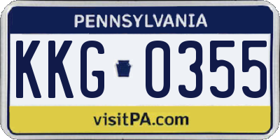 PA license plate KKG0355
