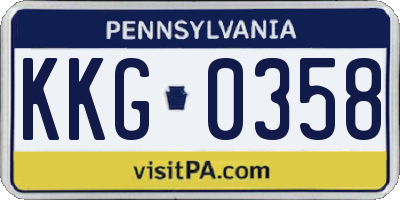 PA license plate KKG0358