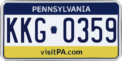 PA license plate KKG0359