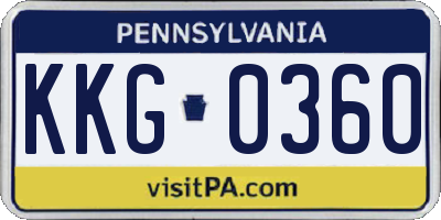 PA license plate KKG0360