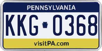 PA license plate KKG0368