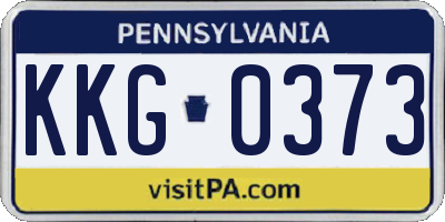 PA license plate KKG0373