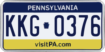 PA license plate KKG0376