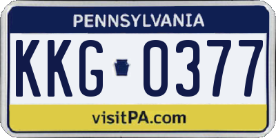 PA license plate KKG0377