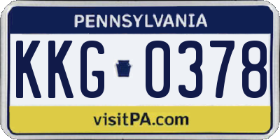 PA license plate KKG0378