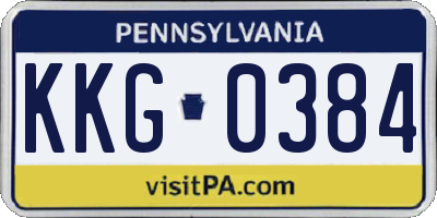 PA license plate KKG0384
