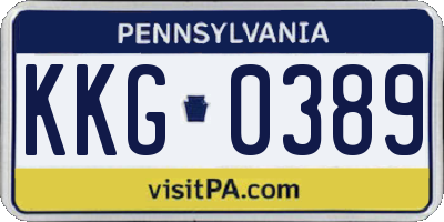 PA license plate KKG0389