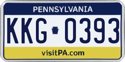 PA license plate KKG0393