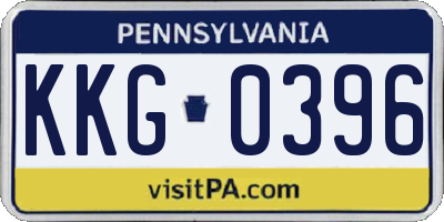 PA license plate KKG0396