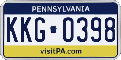 PA license plate KKG0398
