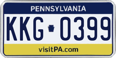 PA license plate KKG0399