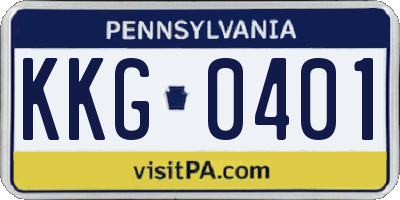 PA license plate KKG0401