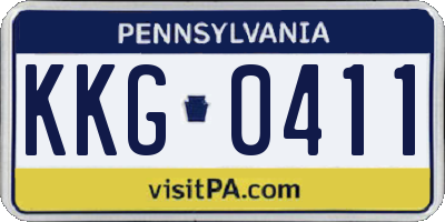 PA license plate KKG0411