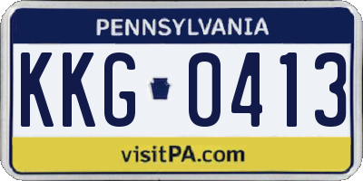 PA license plate KKG0413
