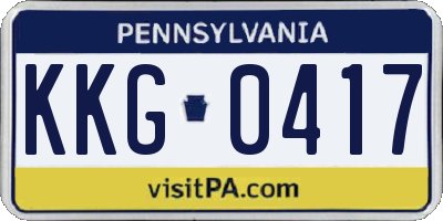 PA license plate KKG0417