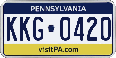 PA license plate KKG0420