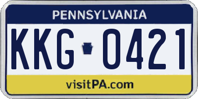 PA license plate KKG0421