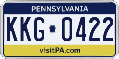 PA license plate KKG0422