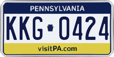 PA license plate KKG0424