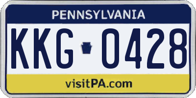 PA license plate KKG0428