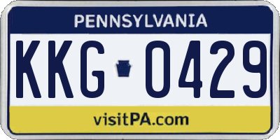 PA license plate KKG0429