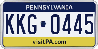 PA license plate KKG0445